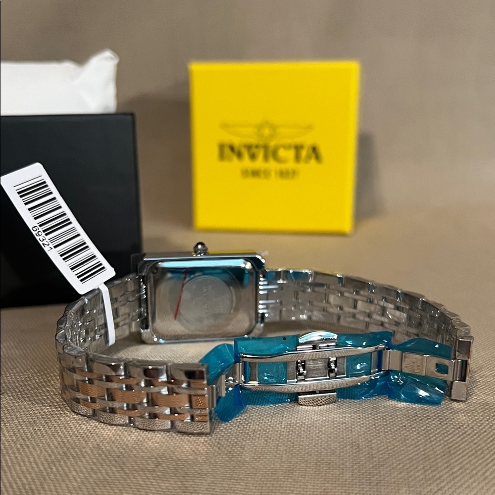 Invicta Wildflower Princess Rose Gold & Silver Rectangular Watch NWT - Picture 4 of 6